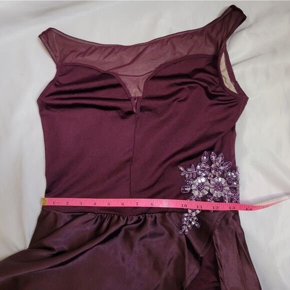 WEISSMAN‎ burgundy black current Chasing Cars dance contemporary jazz costume M - Picture 10 of 10